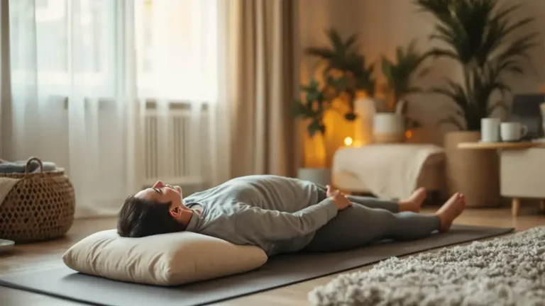 Deze yogahouding kost slechts enkele minuten per dag om spanningen los te laten en een diep gevoel van welzijn te bevorderen
